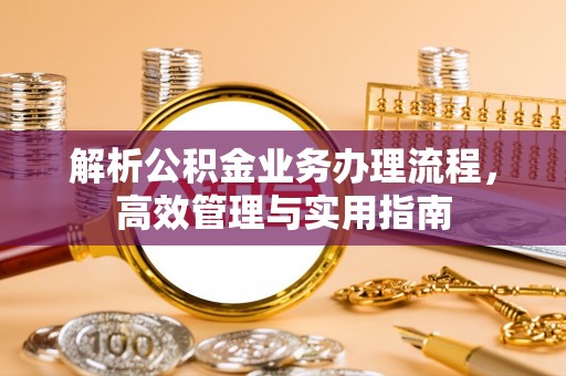 德化解析公积金业务办理流程，高效管理与实用指南